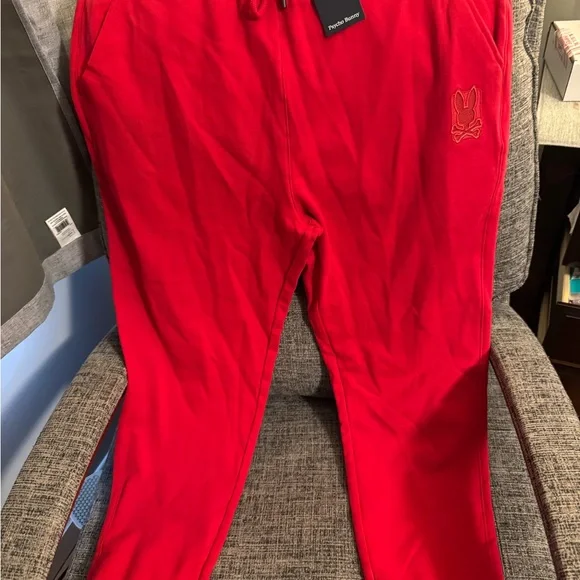Psycho Bunny Red Sweatpants